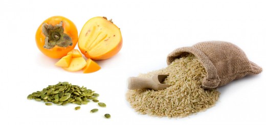 Цельный рис с кусочками хурмы